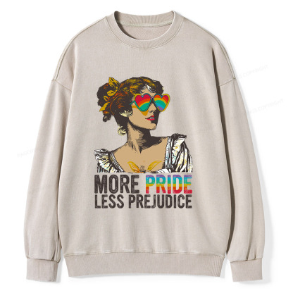 Pagewings More Pride Less Prejudice Unisex Washed Sweatshirt