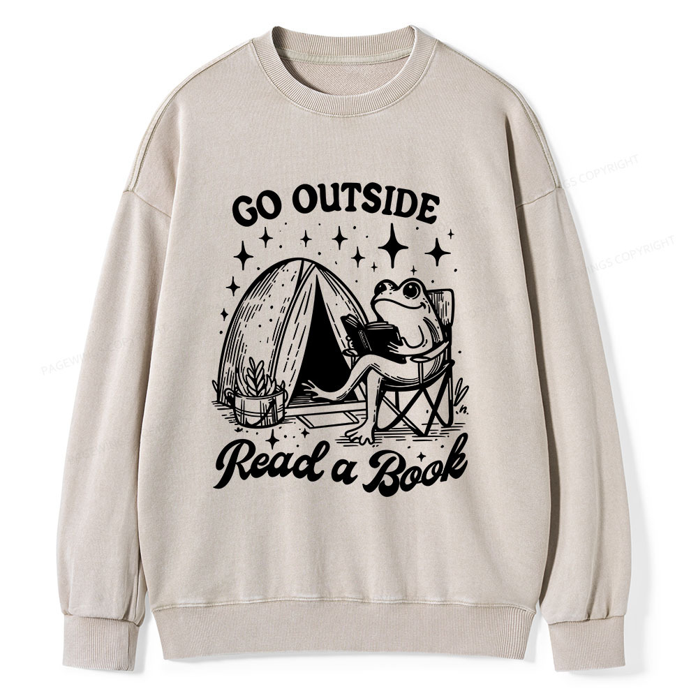 Pagewings Go Outside Unisex Washed Sweatshirt