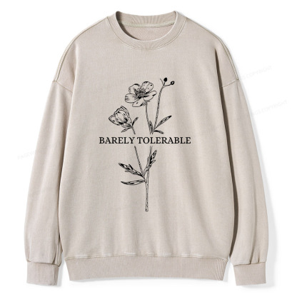 Pagewings Barely Tolerable Unisex Washed Sweatshirt