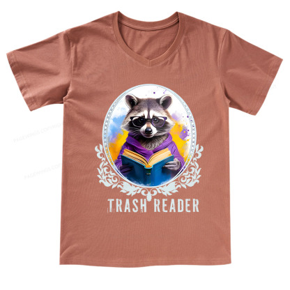 Pagewings Trash Reader V-neck T-shirt