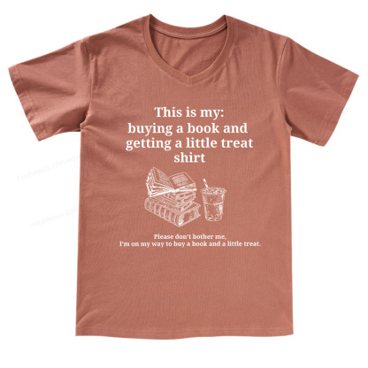 Pagewings Buying A Book And Getting A Little Treat V-neck T-shirt