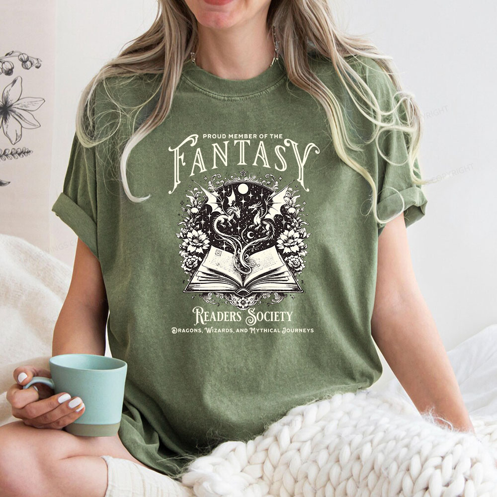 Pagewings Fantasy Readers Society Unisex Washed T-shirt