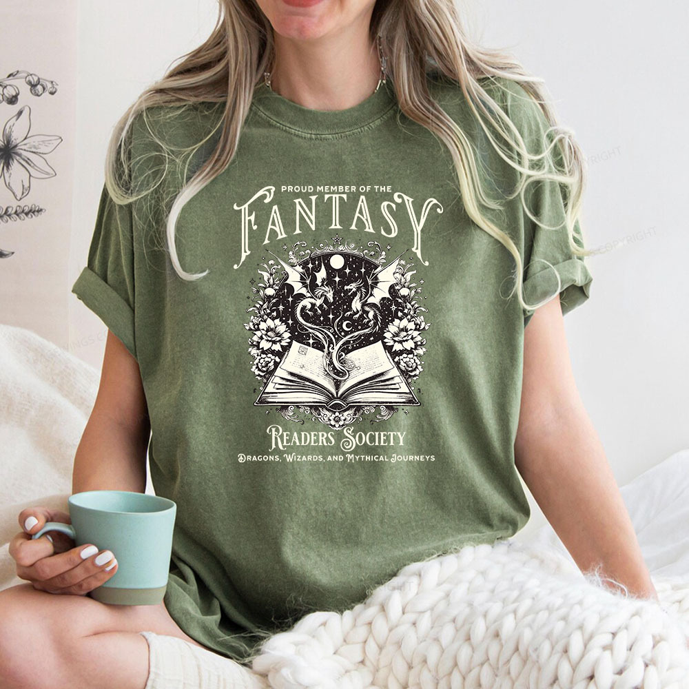 Pagewings Fantasy Readers Society Unisex Washed T-shirt