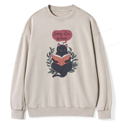 Pagewings Cats love reading books Unisex Washed Sweatshirt