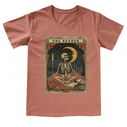Pagewings The Reader Tarot Card V-neck T-shirt