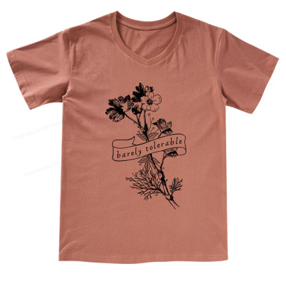 Pagewings Barely Tolerable V-neck T-shirt