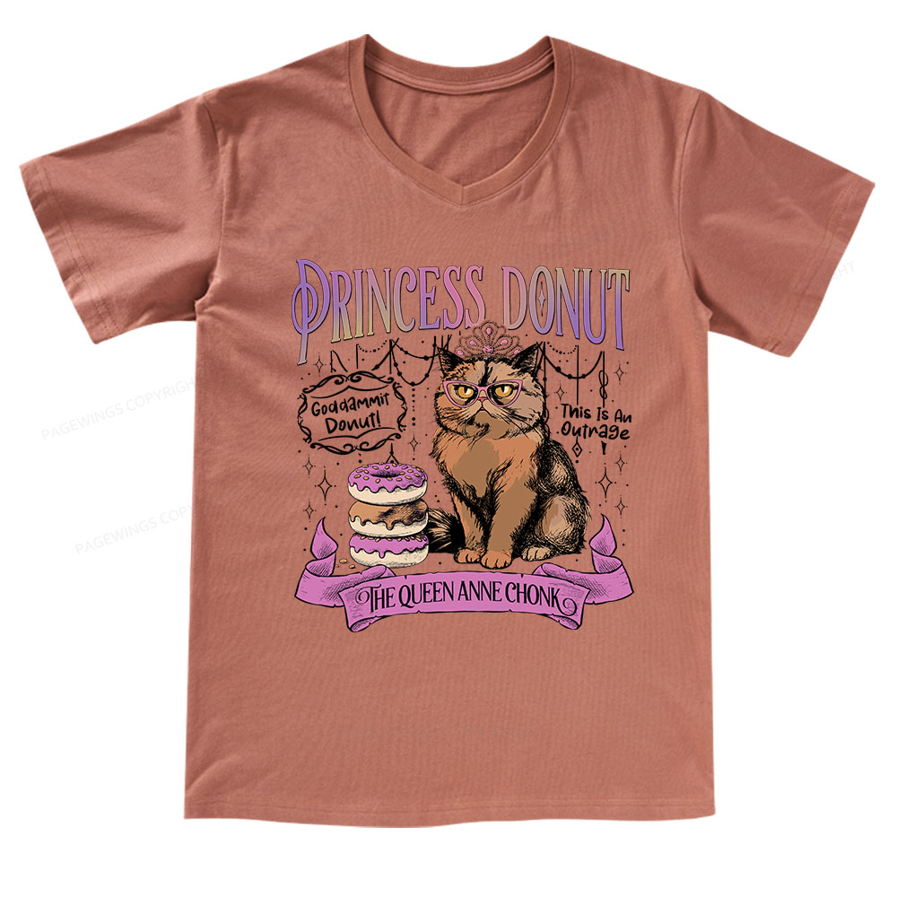 Pagewings Princess Donut V-neck T-shirt