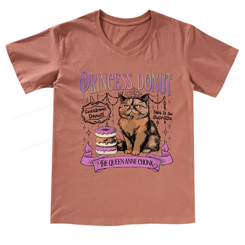 Pagewings Princess Donut V-neck T-shirt