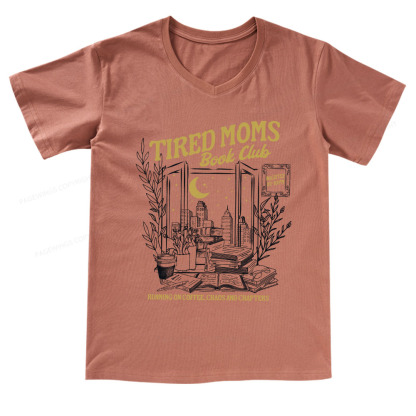 Pagewings Tired Moms Book Club V-neck T-shirt