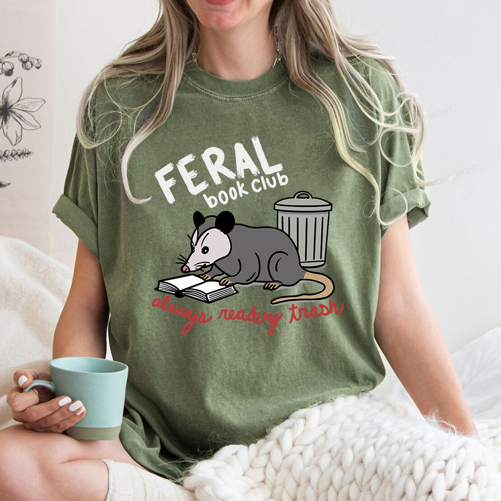 Pagewings Feral Book Club Unisex Washed T-shirt