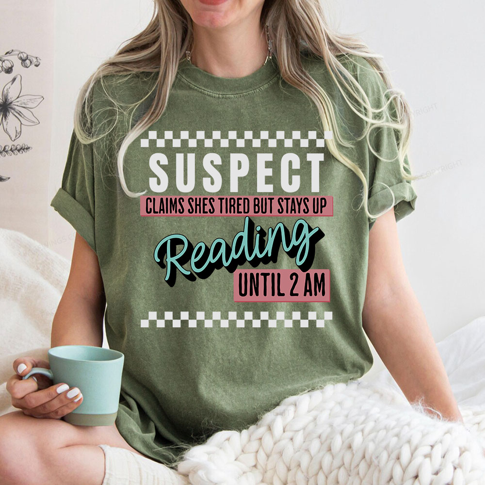 Pagewings Suspect Claims Book Lover Unisex Washed T-shirt