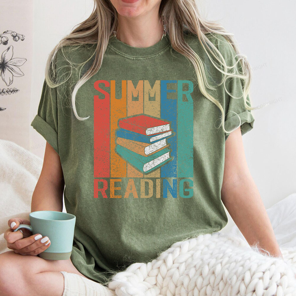 Pagewings Summer Reading Unisex Washed T-shirt
