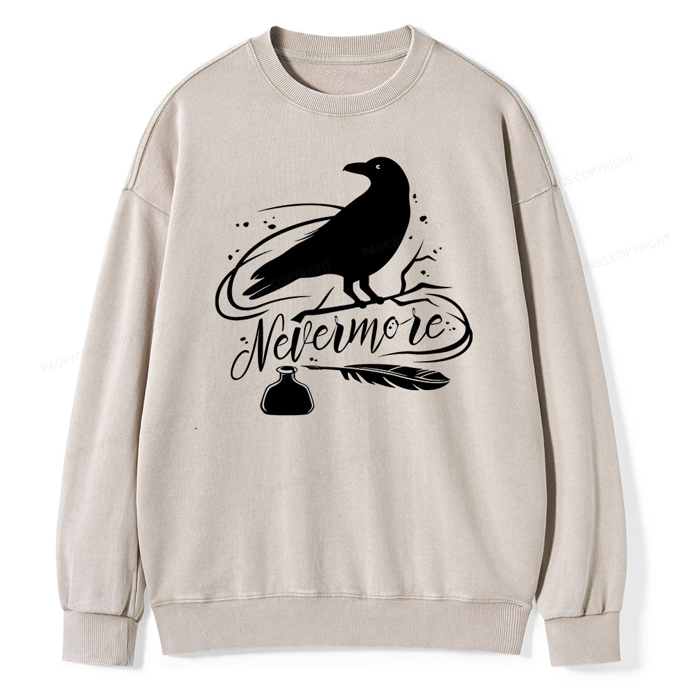 Pagewing  Edgar Allen Poe tee Unisex Washed Sweatshirt