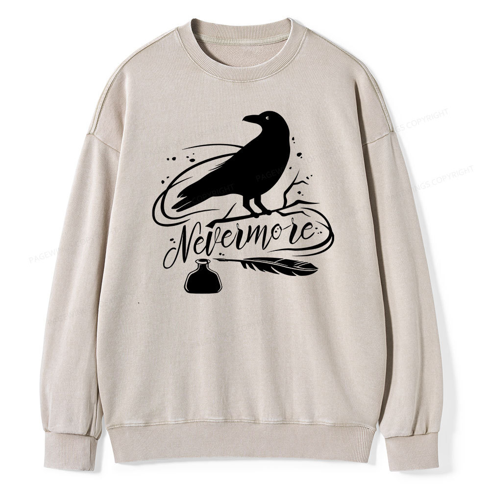 Pagewing  Edgar Allen Poe tee Unisex Washed Sweatshirt