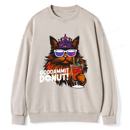Pagewings Goddammit Donut Unisex Washed Sweatshirt