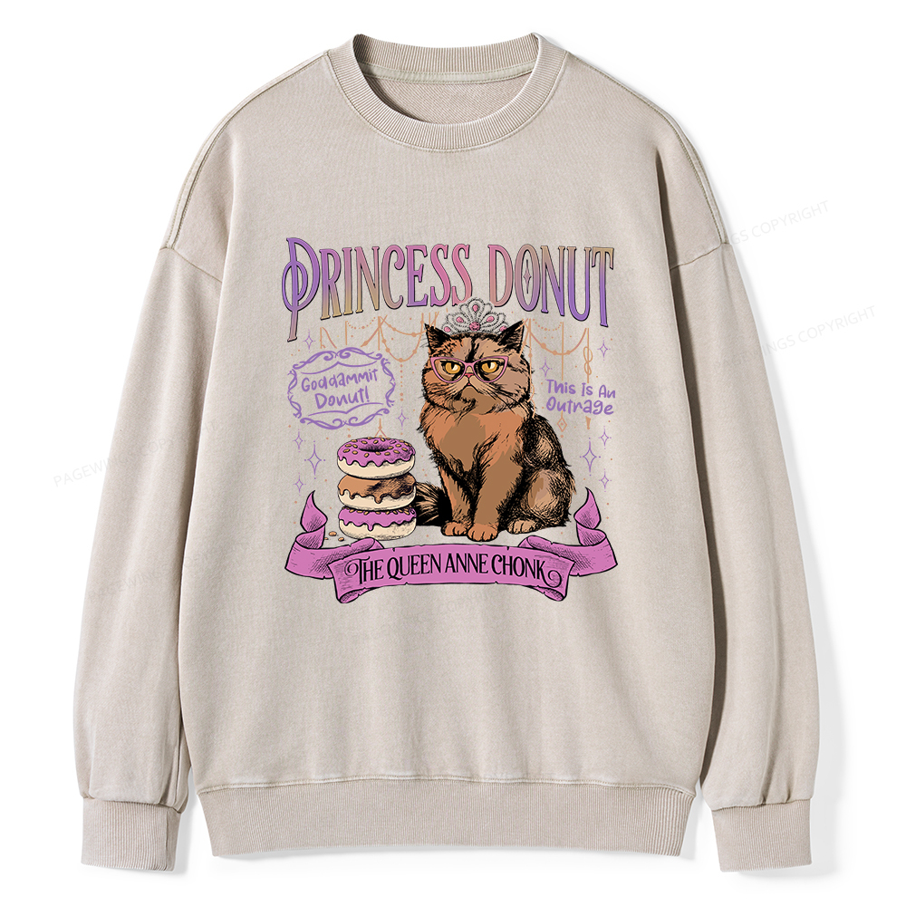 Pagewings Princess Donut Unisex Washed Sweatshirt