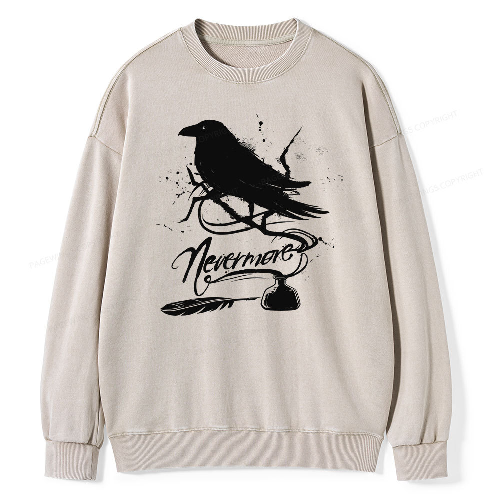 Pagewing  Nevermore Unisex Washed Sweatshirt