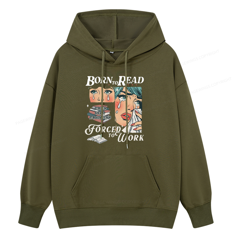 Pagewings Born To Read Bookish Unisex Classic Hoodie