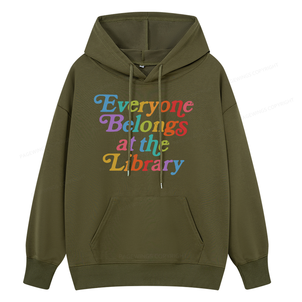Pagewings  Everyone belongs at the library Unisex Classic Hoodie