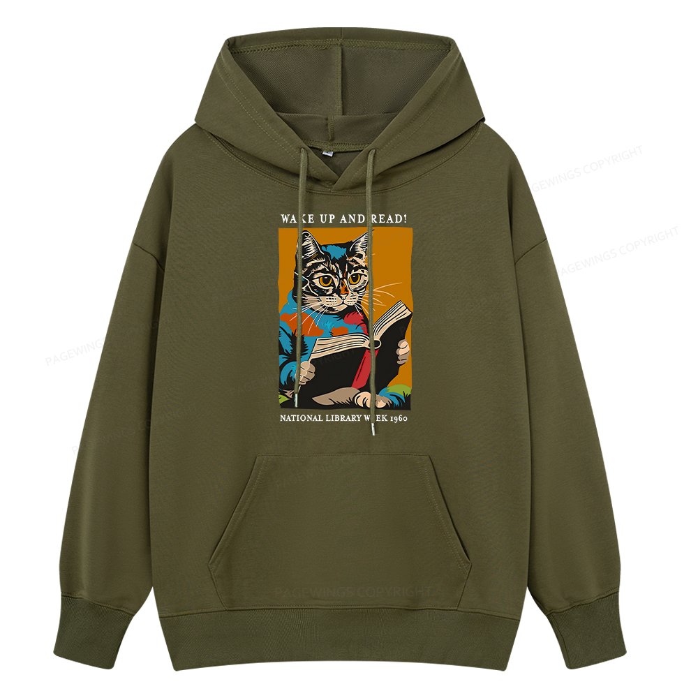 Pagewings Cat Reading Poster Unisex Classic Hoodie