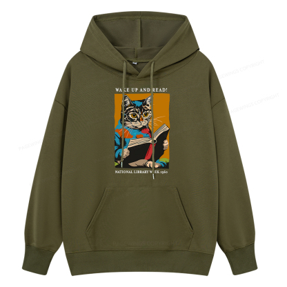 Pagewings Cat Reading Poster Unisex Classic Hoodie
