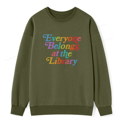 Pagewings Everyone belongs at the library Unisex Classic Sweatshirt