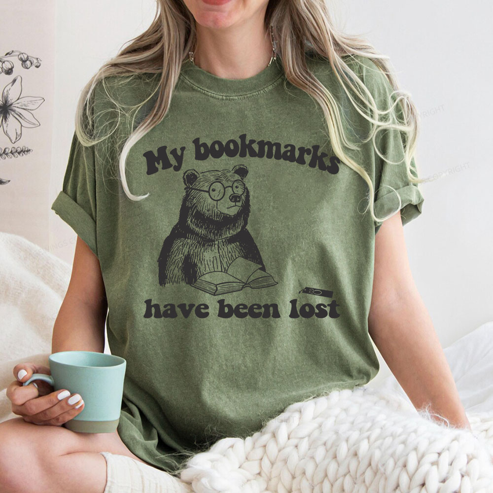 Pagewings My Bookmarks Have Been Lost Unisex Washed T-shirt