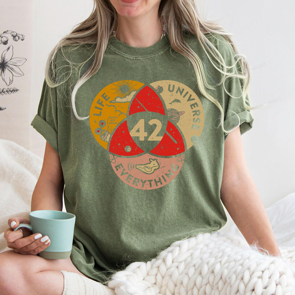 Pagewings 42 The Answer To Life The Universe And Everything Unisex Washed T-shirt