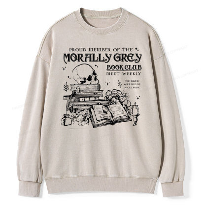 Pagewing  Morally Grey Book Club Hoodie Unisex Washed Sweatshirt