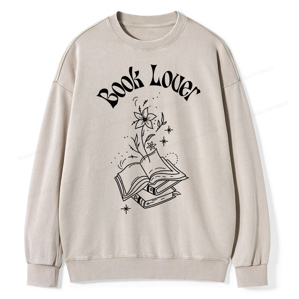 Pagewing  Books Lover Unisex Washed Sweatshirt