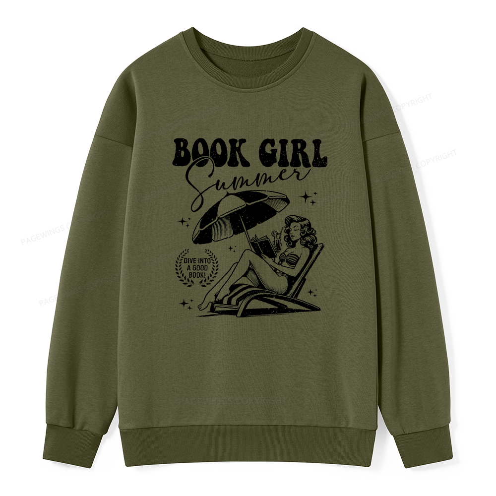 Pagewings Book Girl Summer Unisex Classic Sweatshirt