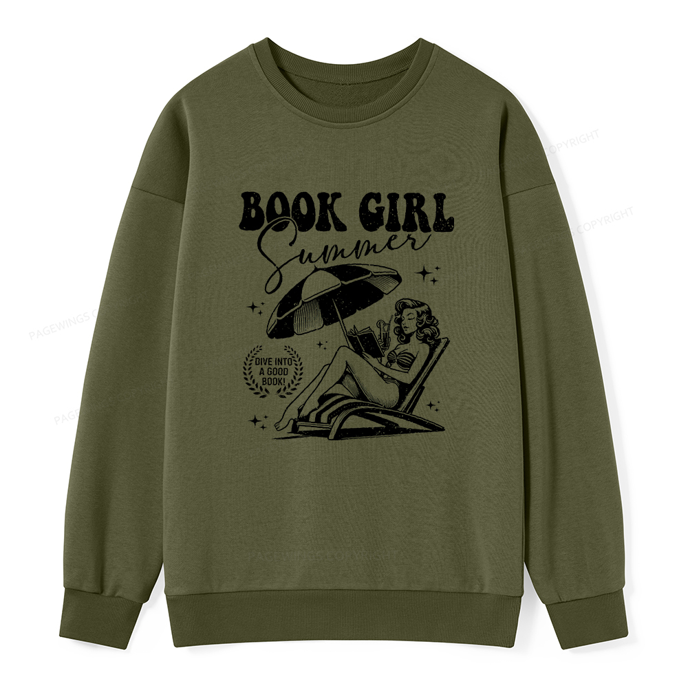 Pagewings Book Girl Summer Unisex Classic Sweatshirt