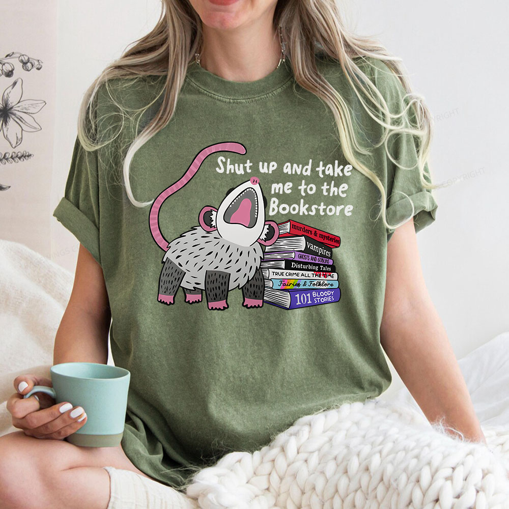 Pagewings Shut Up and Take Me to the Bookstore Unisex Washed T-shirt
