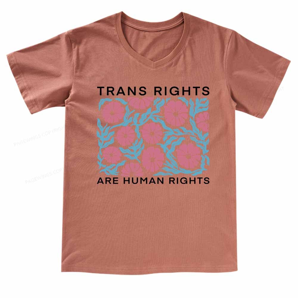 Pagewings Trans Rights Are Human Rights  V-neck T-shirt