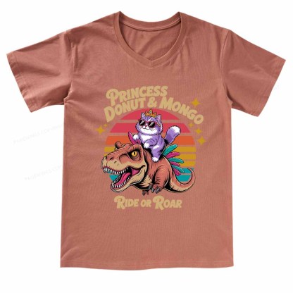 Pagewings Princess Donut & Mongo  V-neck T-shirt