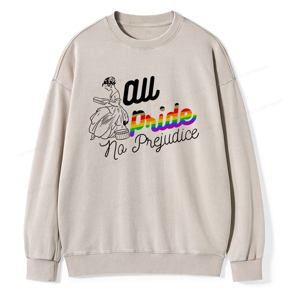 Pagewings All Pride No Prejudice Unisex Washed Sweatshirt