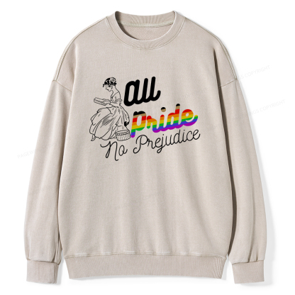 Pagewings All Pride No Prejudice Unisex Washed Sweatshirt