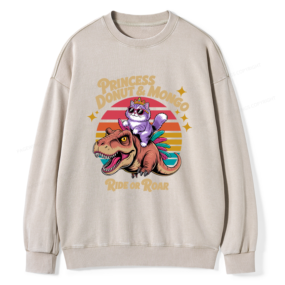 Pagewings Princess Donut & Mongo Unisex Washed Sweatshirt