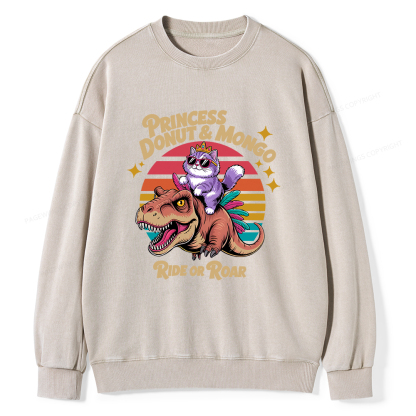 Pagewings Princess Donut & Mongo Unisex Washed Sweatshirt