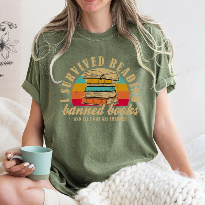 Pagewings I Survived Reading Banned Books Unisex Washed T-shirt