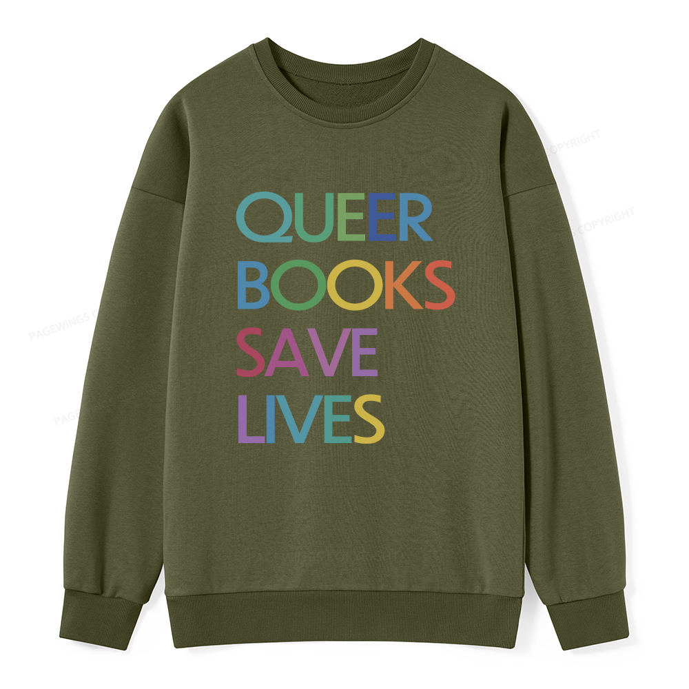 Pagewings Queer Books Save Lives Unisex Classic Sweatshirt