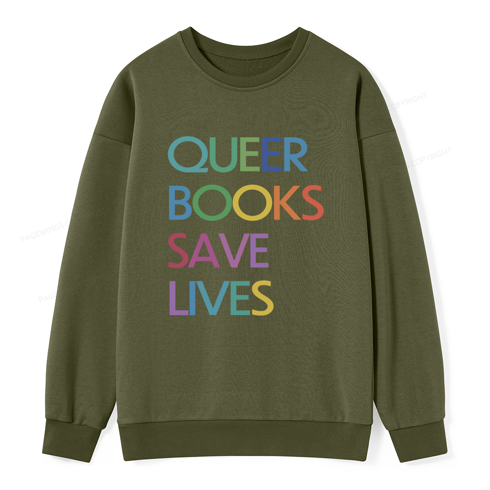 Pagewings Queer Books Save Lives Unisex Classic Sweatshirt