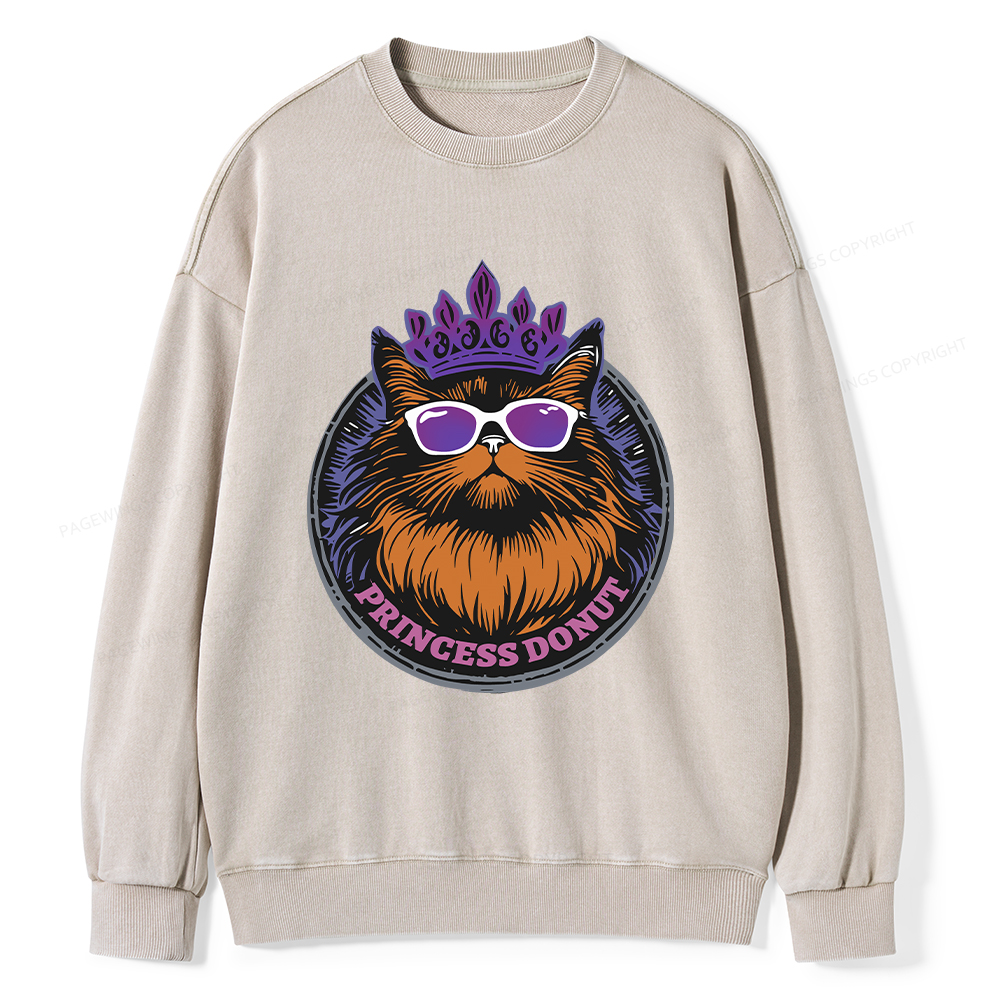 Pagewings Princess Donut Unisex Washed Sweatshirt