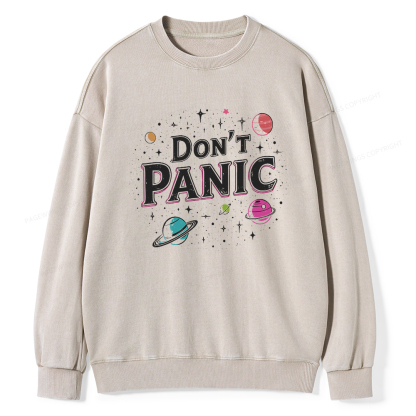 Pagewings Don't Panic Unisex Washed Sweatshirt