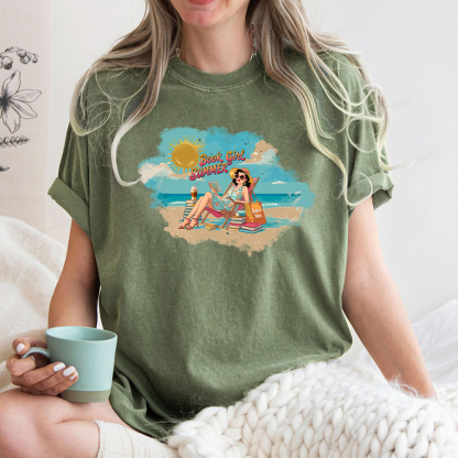 Pagewings Book Girl Summer Edition Essential Unisex Washed T-shirt