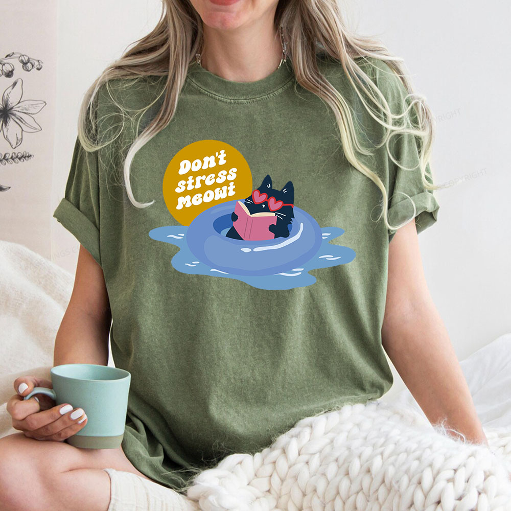 Pagewings Don't Stress Meowt Unisex Washed T-shirt