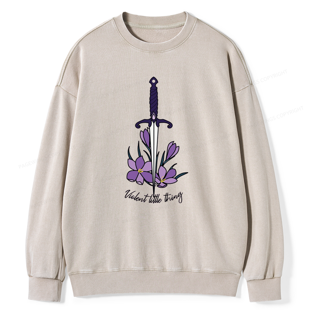 Pagewin ‘’Violent Little Thing" Fourth Wing MC Classic T-Shirt Unisex Washed Sweatshirt