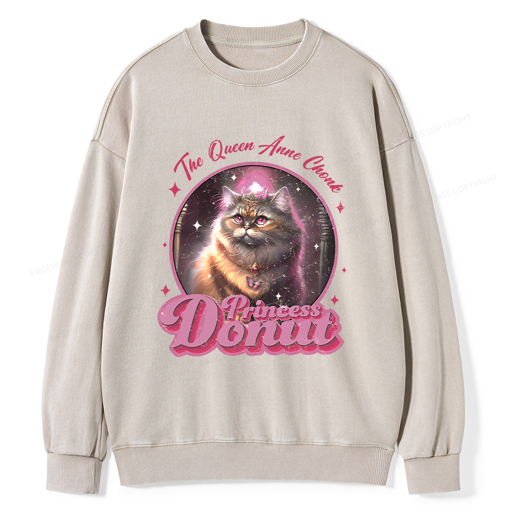 Pagewings Princess Donut Unisex Washed Sweatshirt