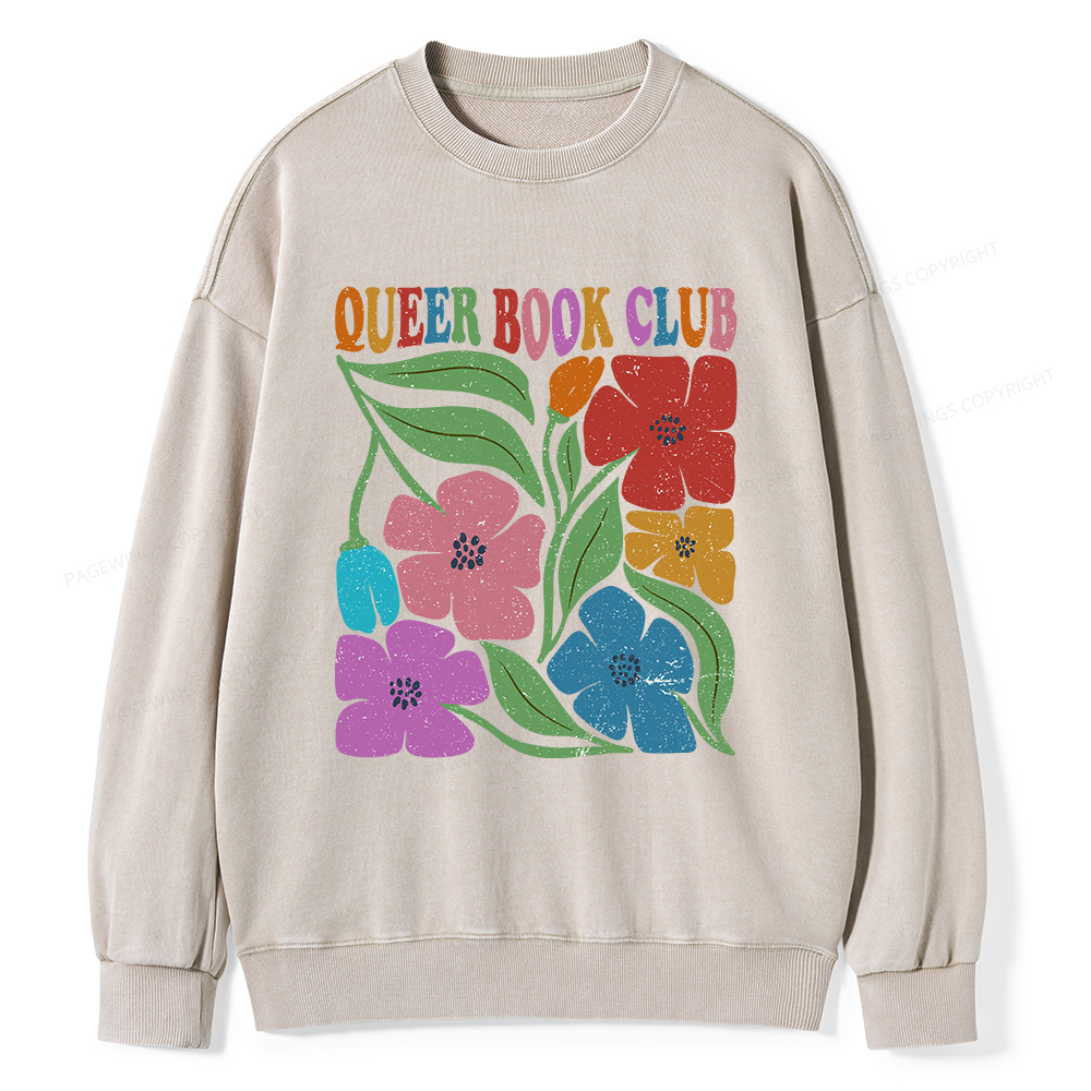 Pagewings Imagine Being Afraid Of Pronouns And Books Unisex Washed Sweatshirt