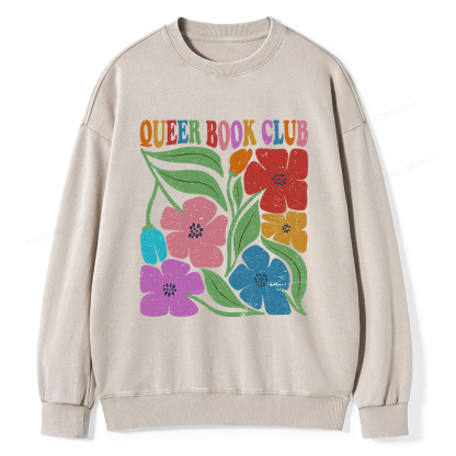 Pagewings Imagine Being Afraid Of Pronouns And Books Unisex Washed Sweatshirt